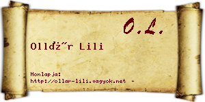Ollár Lili névjegykártya