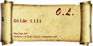 Ollár Lili névjegykártya