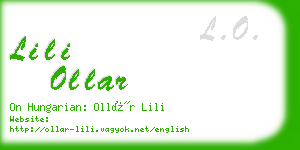 lili ollar business card